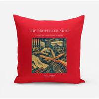 Thumbnail for VINTAGE G4014 - The Propeller Shop - Designed Pillows design on red