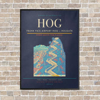 Thumbnail for Frank País Airport HOG — Holguín vertical canvas print - framed - navy blue background