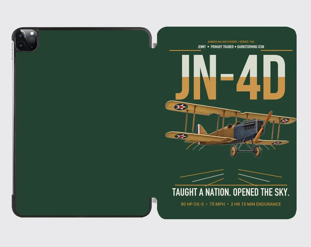 Curtiss JN-4D Jenny design on dark green ipad tablet case