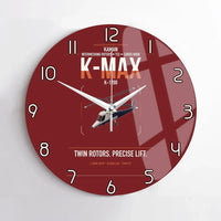 Thumbnail for Kaman K-1200 K-MAX design on dark red no frame wall clock