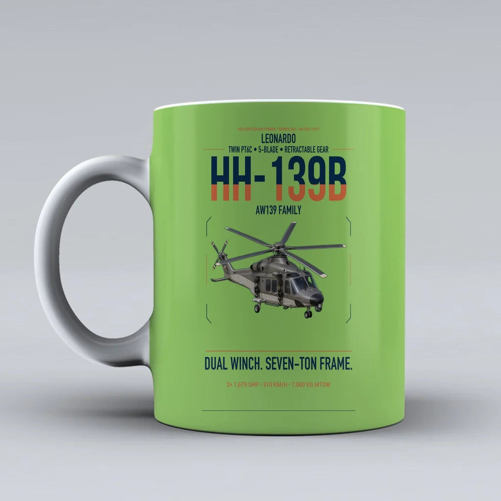Leonardo HH-139B design on light green ceramic mug, double-side print