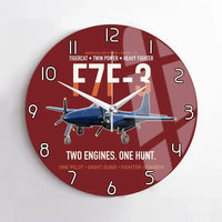 Thumbnail for F7F-3 Tigercat Two Engines One Hunt design on dark red no frame wall clock