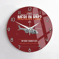 Thumbnail for Leonardo AW101 Merlin HM2 design on dark red no frame wall clock