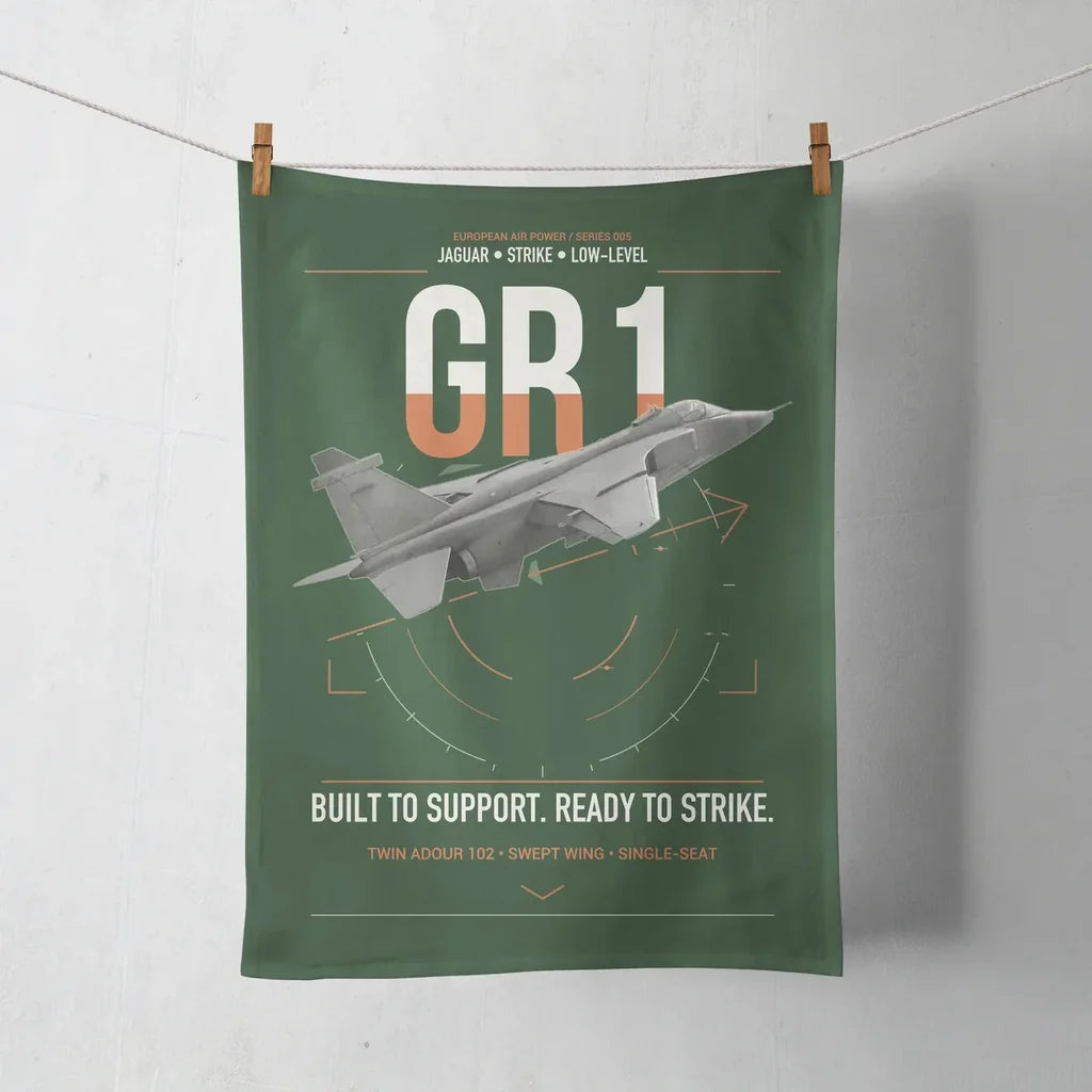 SEPECAT Jaguar GR1 design on dark green towel