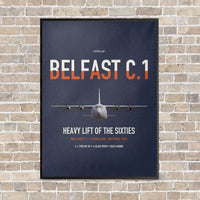 Thumbnail for Short Belfast C.1 vertical canvas print - framed - navy blue background