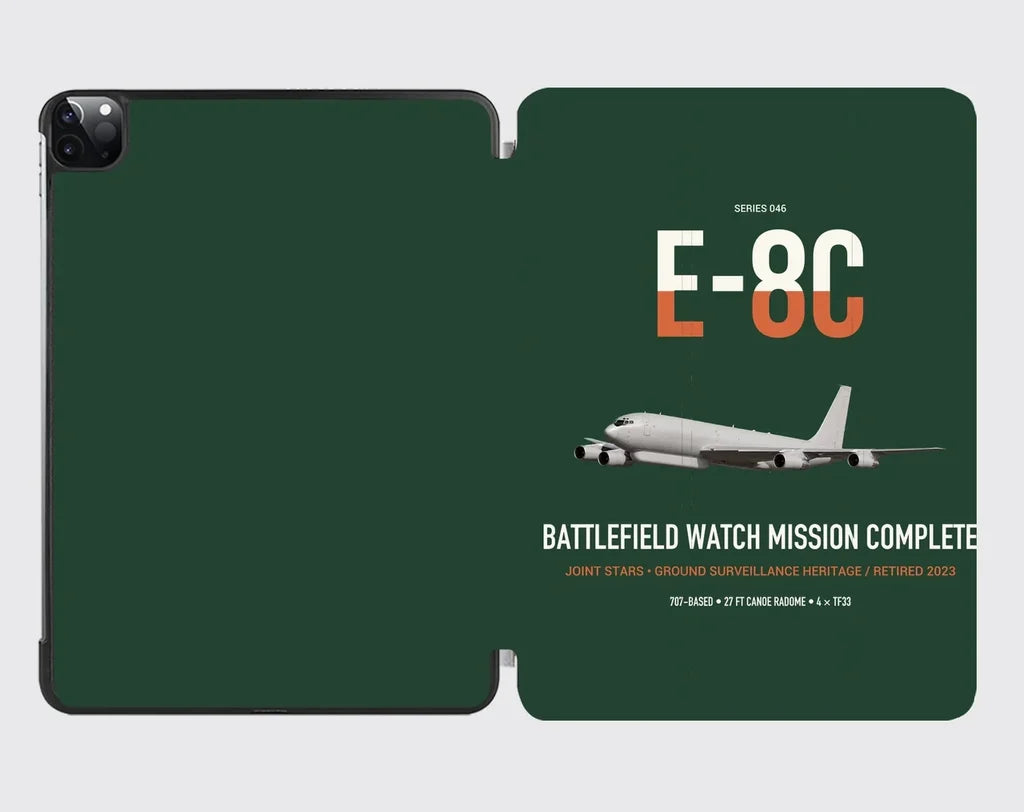 E-8C Joint STARS design on dark green ipad tablet case