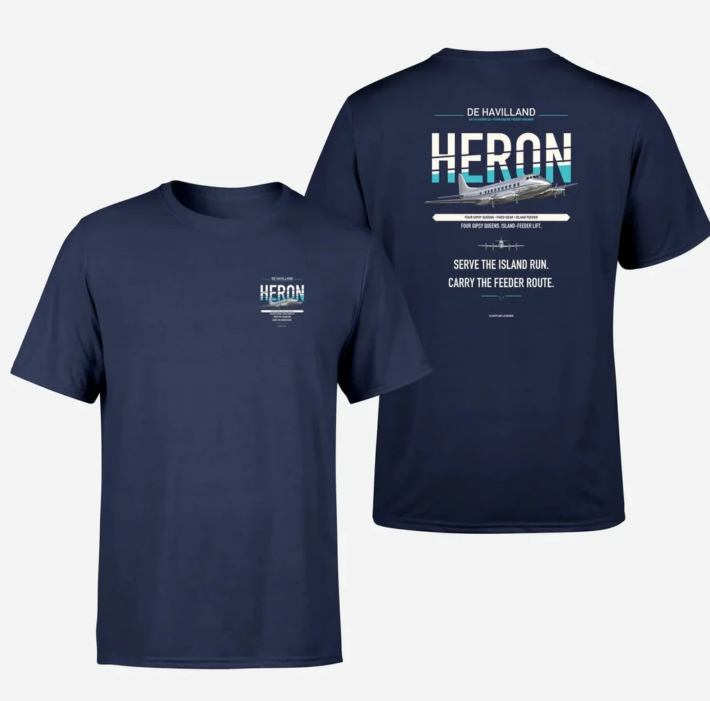 de Havilland DH.114 Heron 2D design on navy blue t shirt