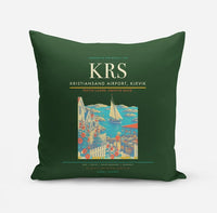 Thumbnail for Kristiansand Airport, Kjevik (KRS) design on dark green pillow