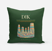 Thumbnail for Dickinson Theodore Roosevelt Regional Airport (DIK) design on dark green pillow