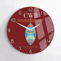 Thumbnail for Afonso Pena International Airport (CWB) design on dark red no frame wall clock