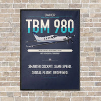 Thumbnail for Daher TBM 980 vertical canvas print - framed - navy blue background
