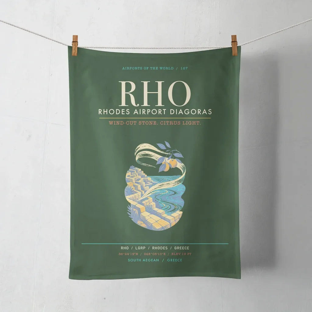 Rhodes Airport Diagoras RHO - Meltemi Citrus Stone Loom - Dark Green