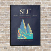 Thumbnail for George F. L. Charles Airport SLU — Castries vertical canvas print - framed - navy blue background