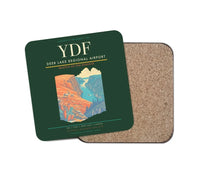 Thumbnail for Deer Lake Regional Airport (YDF) design on dark green 1 piece coaster