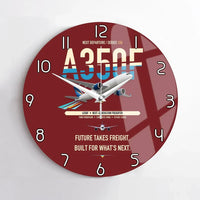 Thumbnail for Airbus A350F design on dark red no frame wall clock