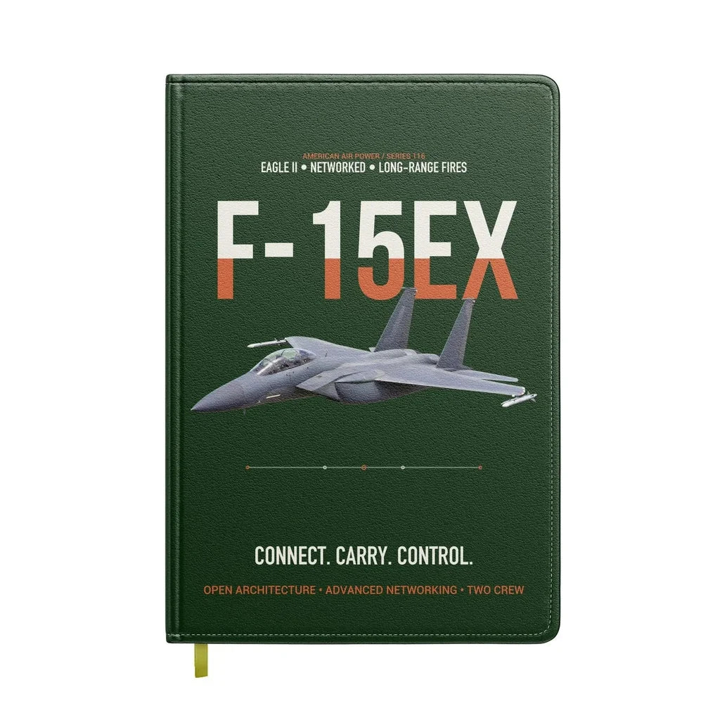 F-15EX Eagle II Connect Carry Control design on dark green notebook