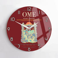 Thumbnail for Nome Airport (OME) design on dark red no frame wall clock