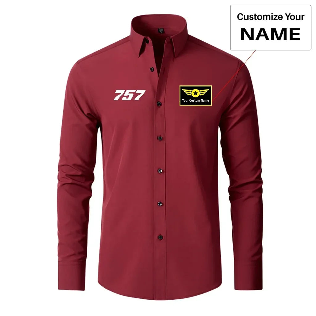 757 Flat Text Designed Long Sleeve Shirts - view 13