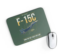 Thumbnail for F-15C Eagle design on dark green rectangle mouse pad