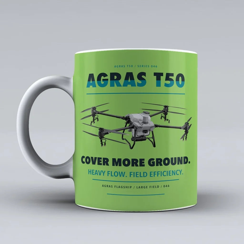 Agras T50 Mug design on light green dji
