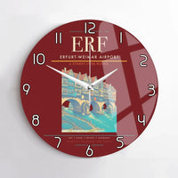 Thumbnail for Erfurt-Weimar Airport (ERF) design on dark red no frame wall clock
