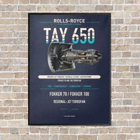 Thumbnail for TAY 650 vertical canvas print - framed - navy blue background