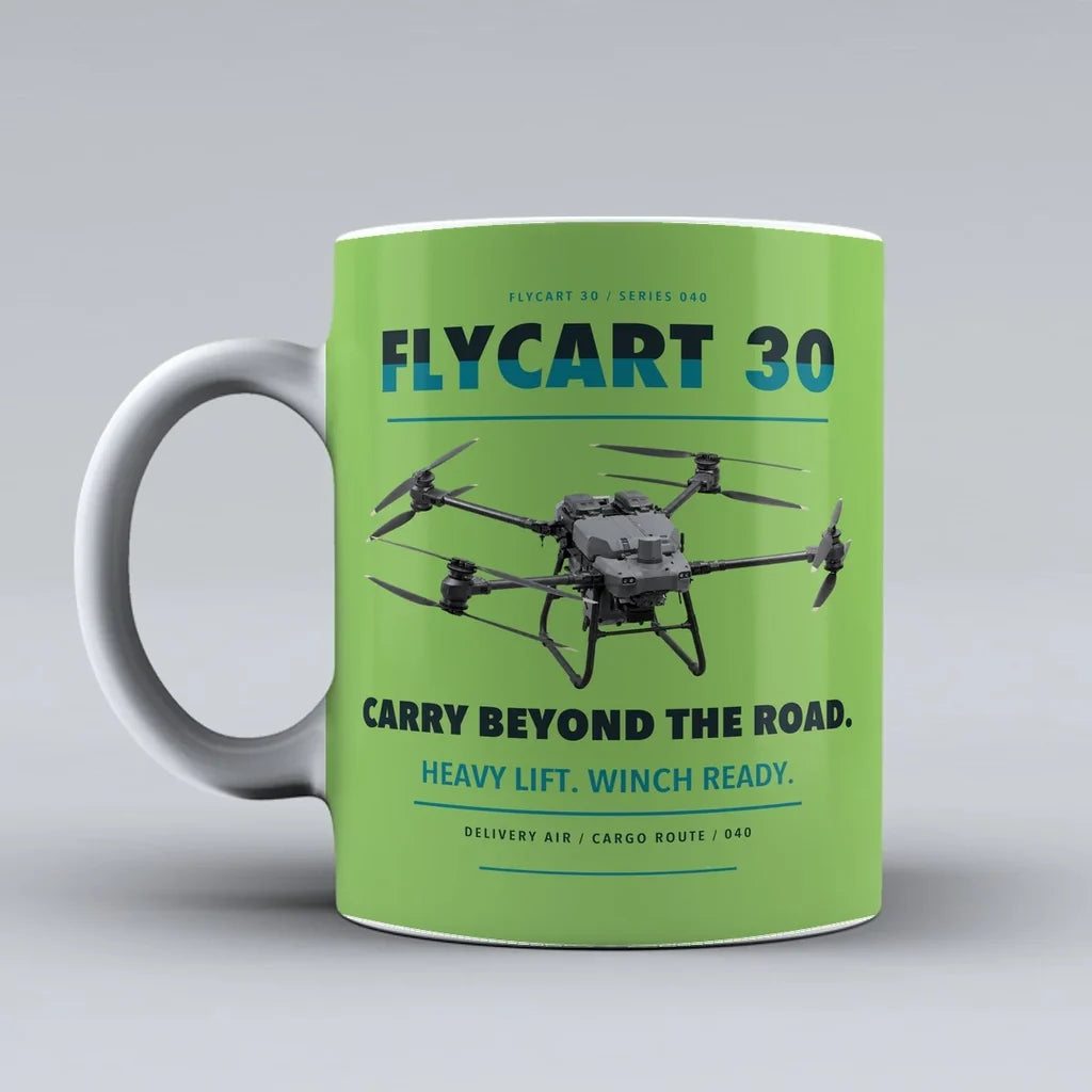 FlyCart 30 Mug design on light green dji