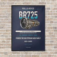 Thumbnail for BR725 vertical canvas print - framed - navy blue background