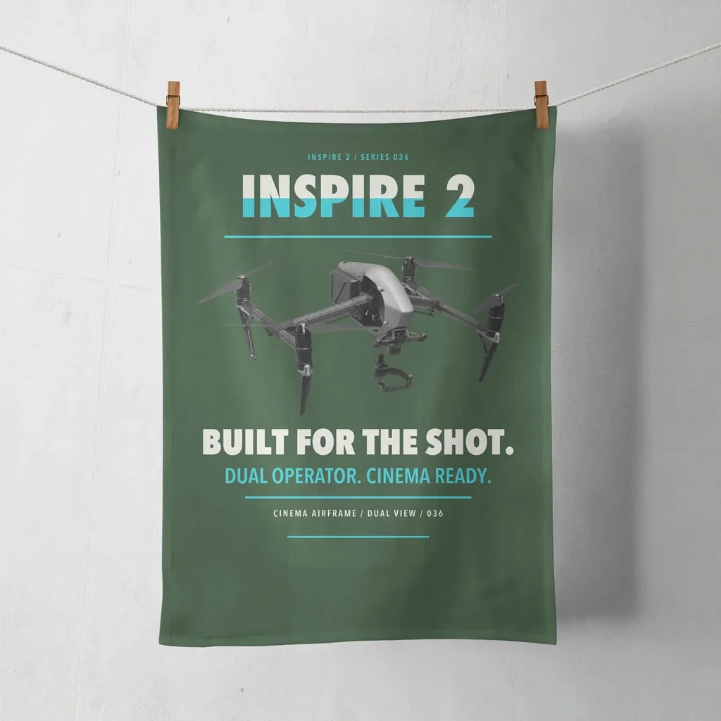 DJI Inspire 2 design on dark green towel