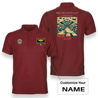 Thumbnail for VINTAGE G4508 - The Parachute Loft - Double-Side Polo T-Shirt design on red+name