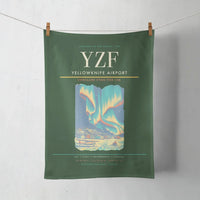 Thumbnail for Yellowknife Airport (YZF) design on dark green towel