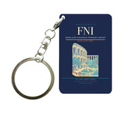 Thumbnail for Nîmes-Alès-Camargue-Cévennes Airport (FNI) design on navy blue key chain