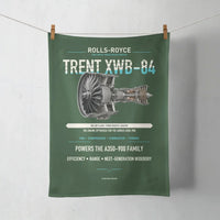 Thumbnail for TRENT XWB-84 design on dark green towel