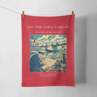 Thumbnail for VINTAGE G4272 - The Tide Table Takeoff - Designed Towels design on red
