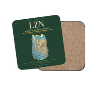 Thumbnail for Matsu Nangan Airport (LZN) design on dark green 1 piece coaster