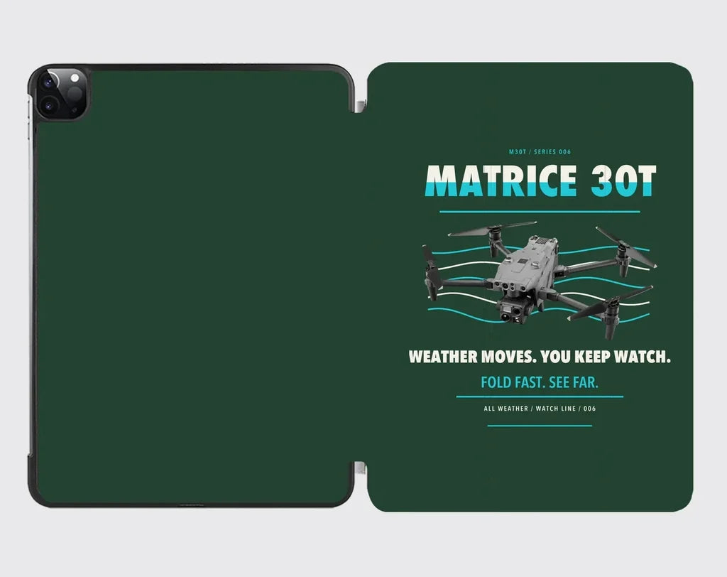 DJI Matrice 30T design on dark green ipad tablet case