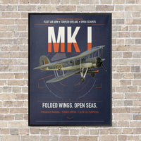 Thumbnail for Fairey Swordfish Mk I vertical canvas print - framed - navy blue background