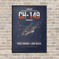 Thumbnail for Leonardo CH-149 Cormorant vertical canvas print - framed - navy blue background