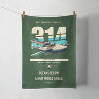 Thumbnail for Boeing 314 Clipper design on dark green towel