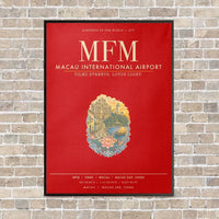Thumbnail for Macau International Airport MFM - Canvas Framed - Red