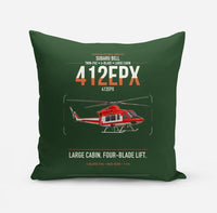 Thumbnail for SUBARU Bell 412EPX design on dark green pillow