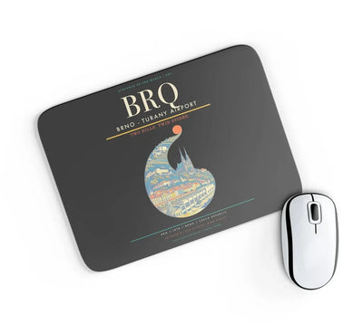 Brno - Turany Airport BRQ Mouse-Pad Rectangle - Black