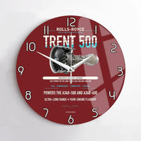 Thumbnail for TRENT 500 design on dark red no frame wall clock
