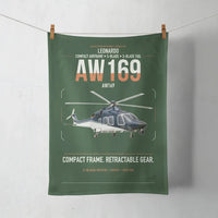 Thumbnail for Leonardo AW169 design on dark green towel