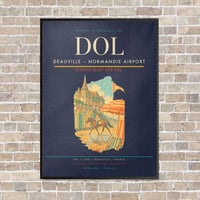 Thumbnail for Deauville – Normandie Airport DOL vertical canvas print - framed - navy blue background