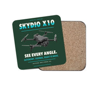 Thumbnail for Skydio X10 design on dark green 1 piece coaster