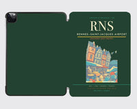 Thumbnail for Rennes–Saint-Jacques Airport (RNS) design on dark green ipad tablet case