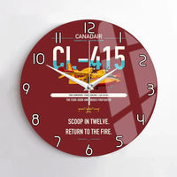 Thumbnail for Canadair CL-415 design on dark red no frame wall clock