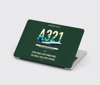 Thumbnail for Airbus A321XLR design on dark green MacBook case