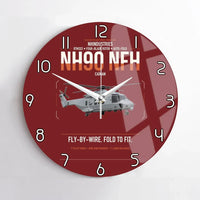 Thumbnail for NHIndustries NH90 NFH Caïman design on dark red no frame wall clock